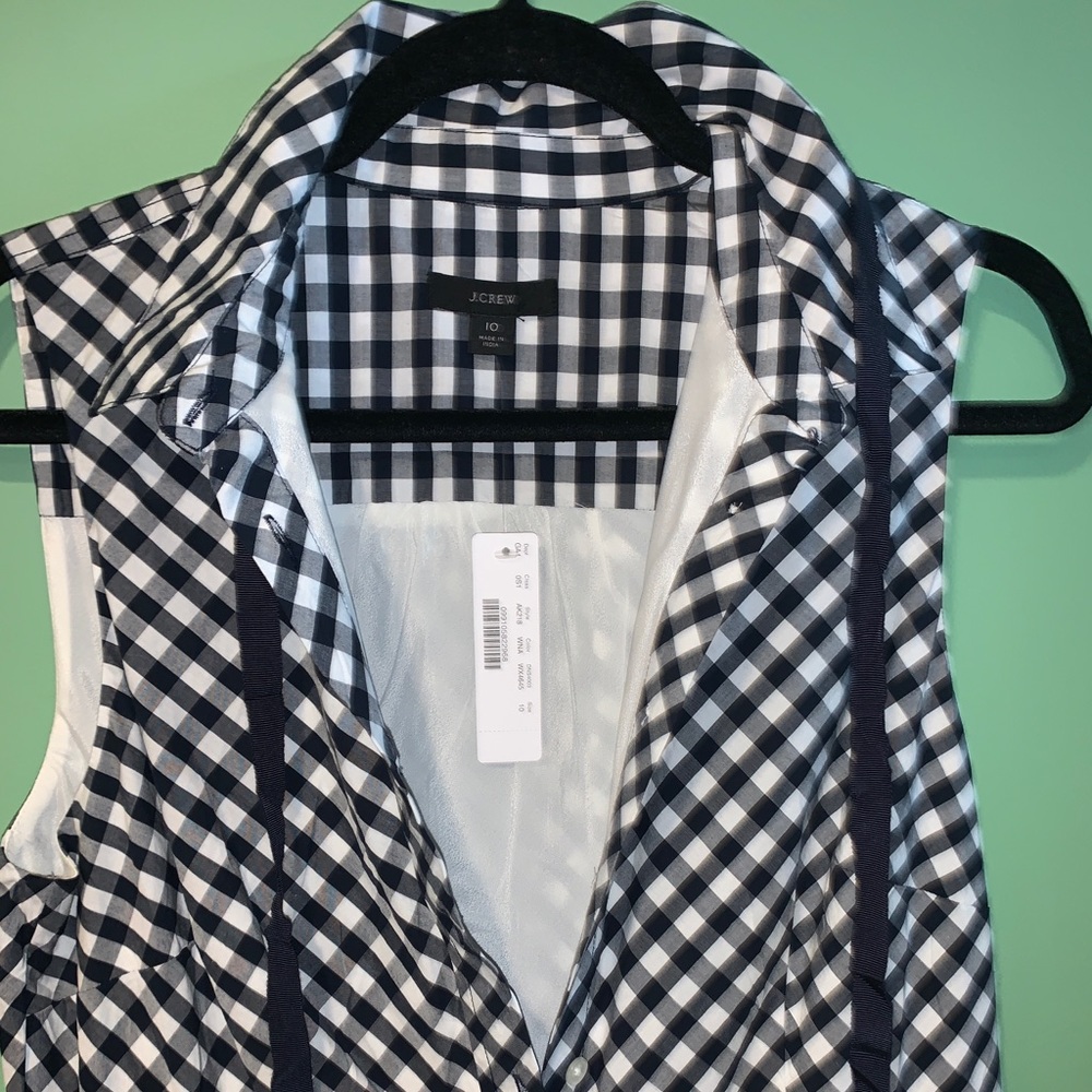J. Crew Gingham check Ruffle bow tie Dress - Picture 2 of 8
